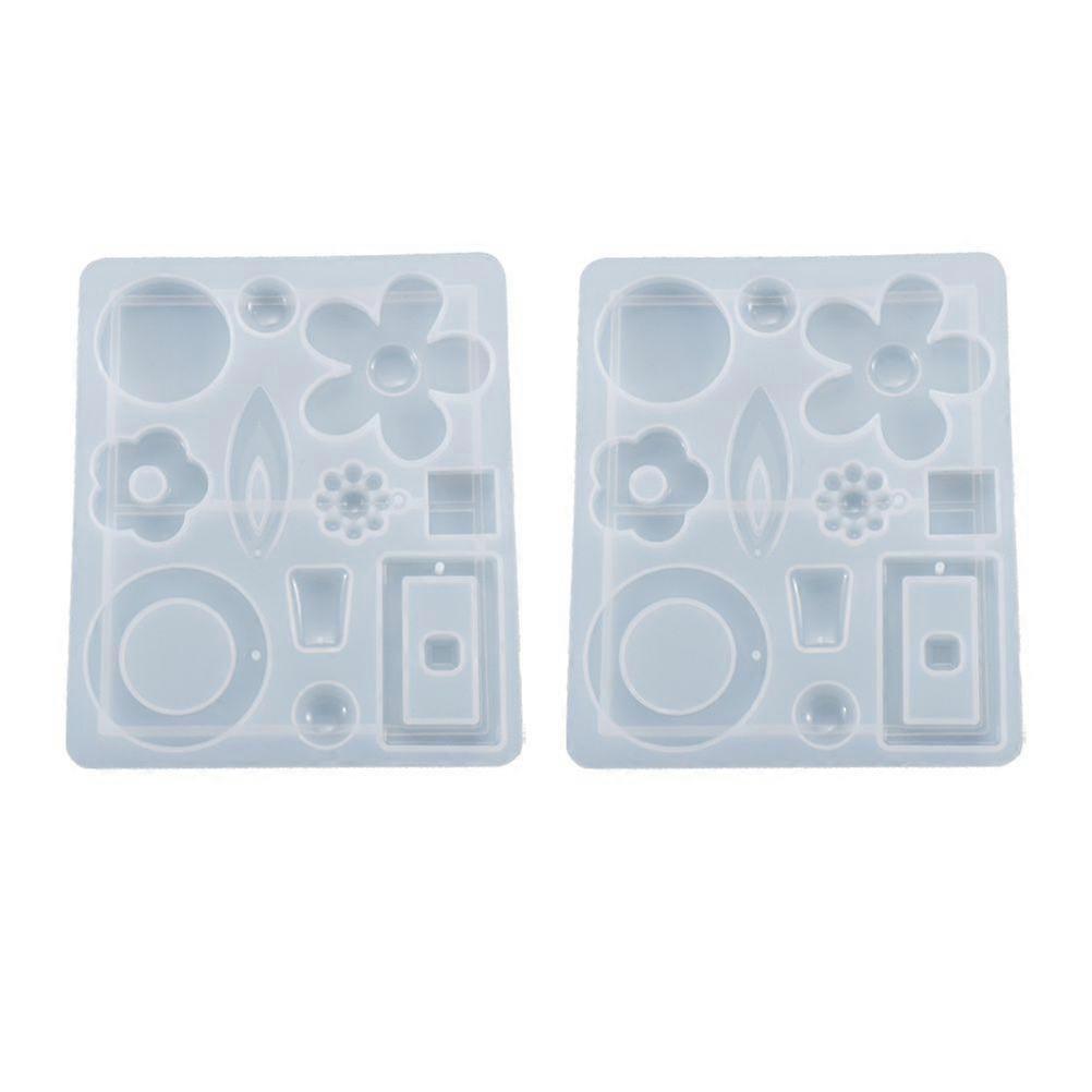 2pcs Flower Earring Casting Molds Craft Making Tool Silicone Pendant Mold