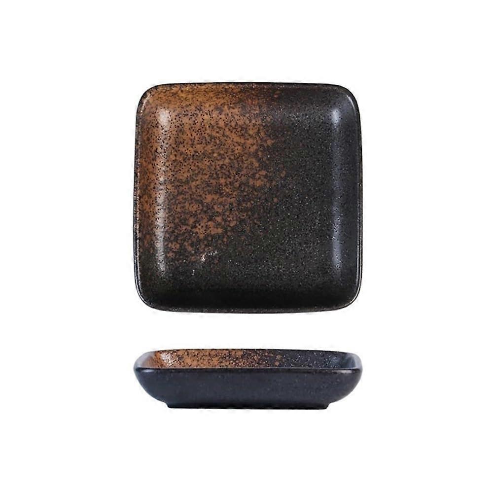 Ceramic Sushi Plate with Elegant Square Design, Stackable Sauce Dish for Serving and Dipping
