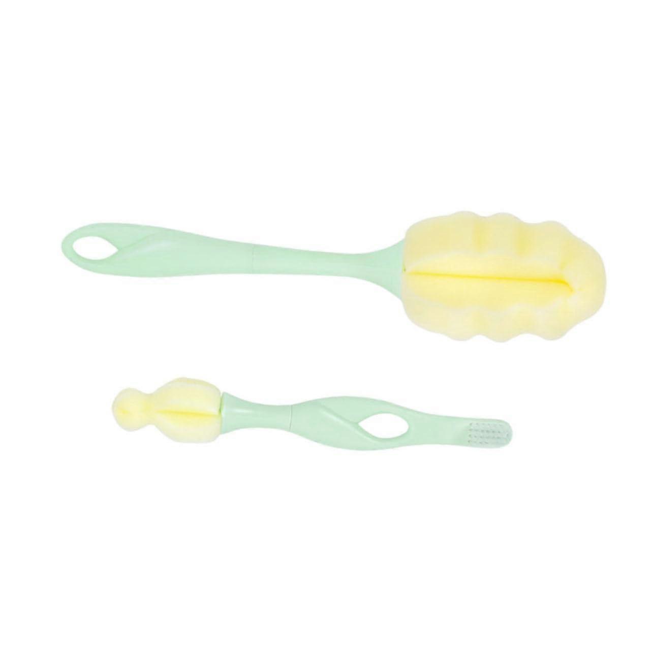 2pcs Baby Bottle Cleaning Brush Set with Soft Sponge for Deep Corner Cleaning and Pacifiers