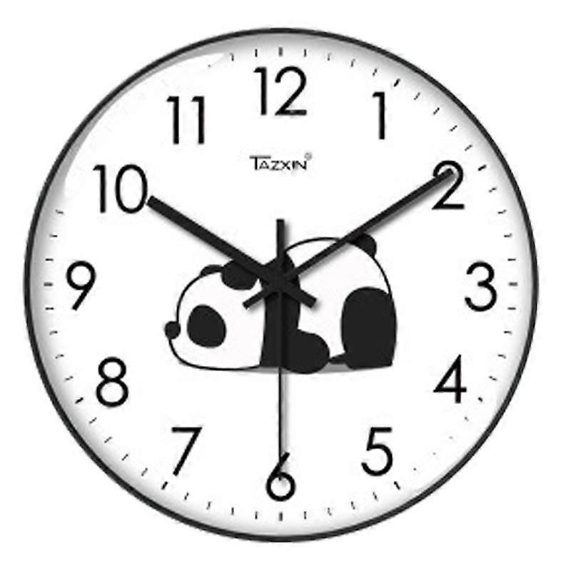 12 Inch No Drill Wall Clock, Style: Panda