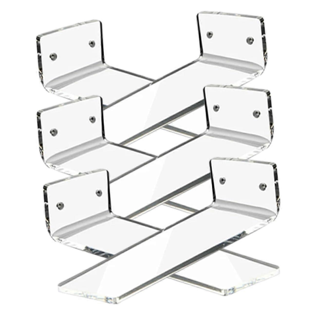6pcs Acrylic Floating Shoe Display Racks Wall Mounted Sneaker Shelf for Space Saving Organization