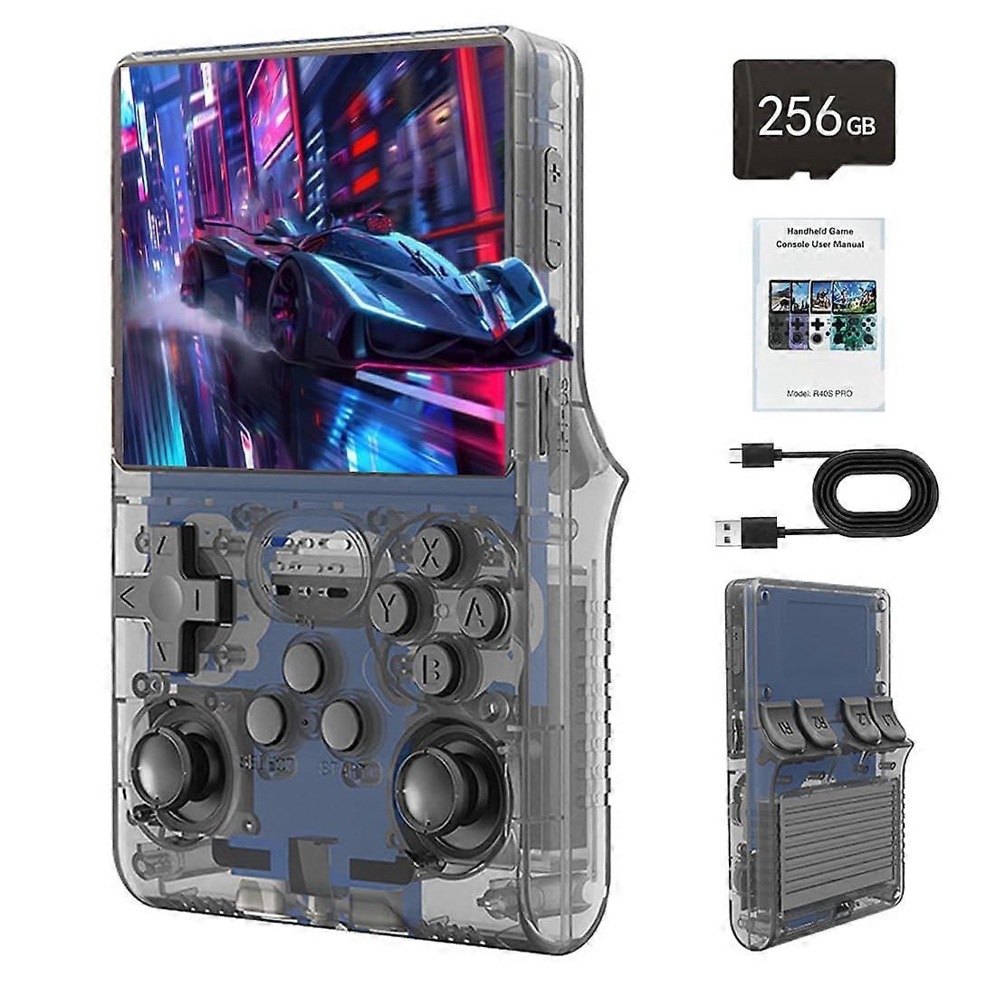 Retro Handheld Game Console with 30000+ Games, 3.5' IPS HD Screen, Dual Joysticks, Gray