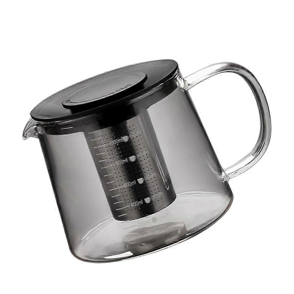 Glass Tea Pot Tea Making Pot Transparent Round Design 1Pcs