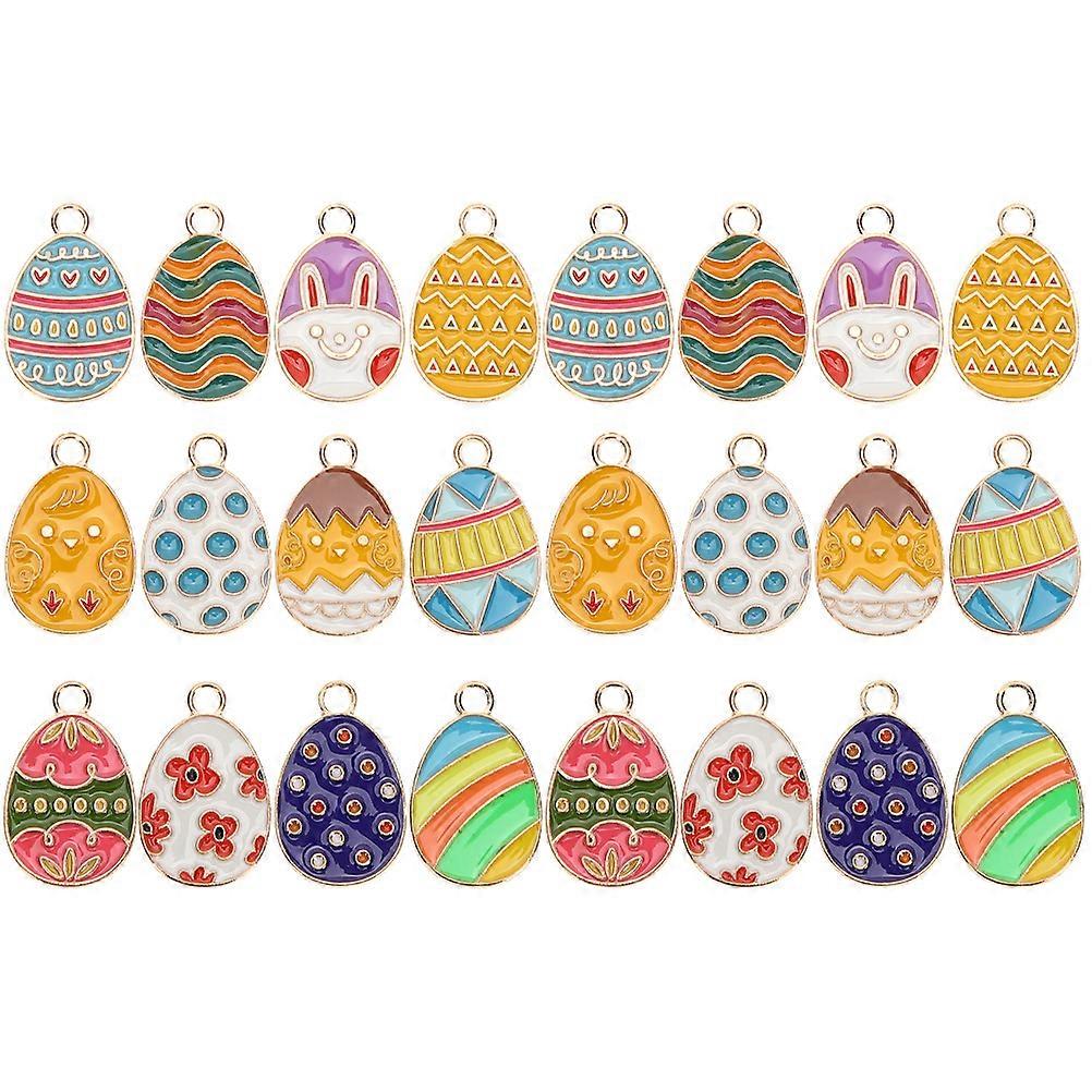 Easter Charms Jewelry Pendant for Making 48Pcs Easter Egg Decoration Accessories