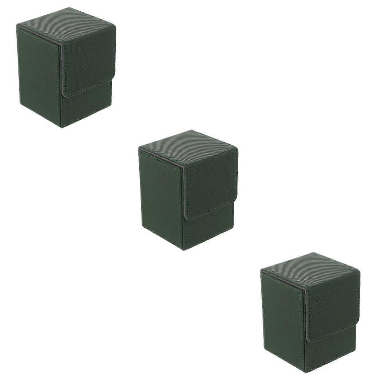 PU Playing Card Holder Set with Compact Organizer Case, Smooth Edges, Dust Protection, 3pcs