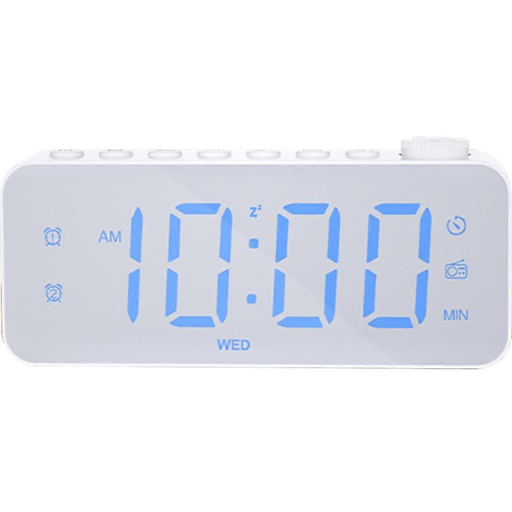 Bedroom Alarm Clock Digital Large Display Rectangular Shape Multicolor Brightness Adjustment 1 Set