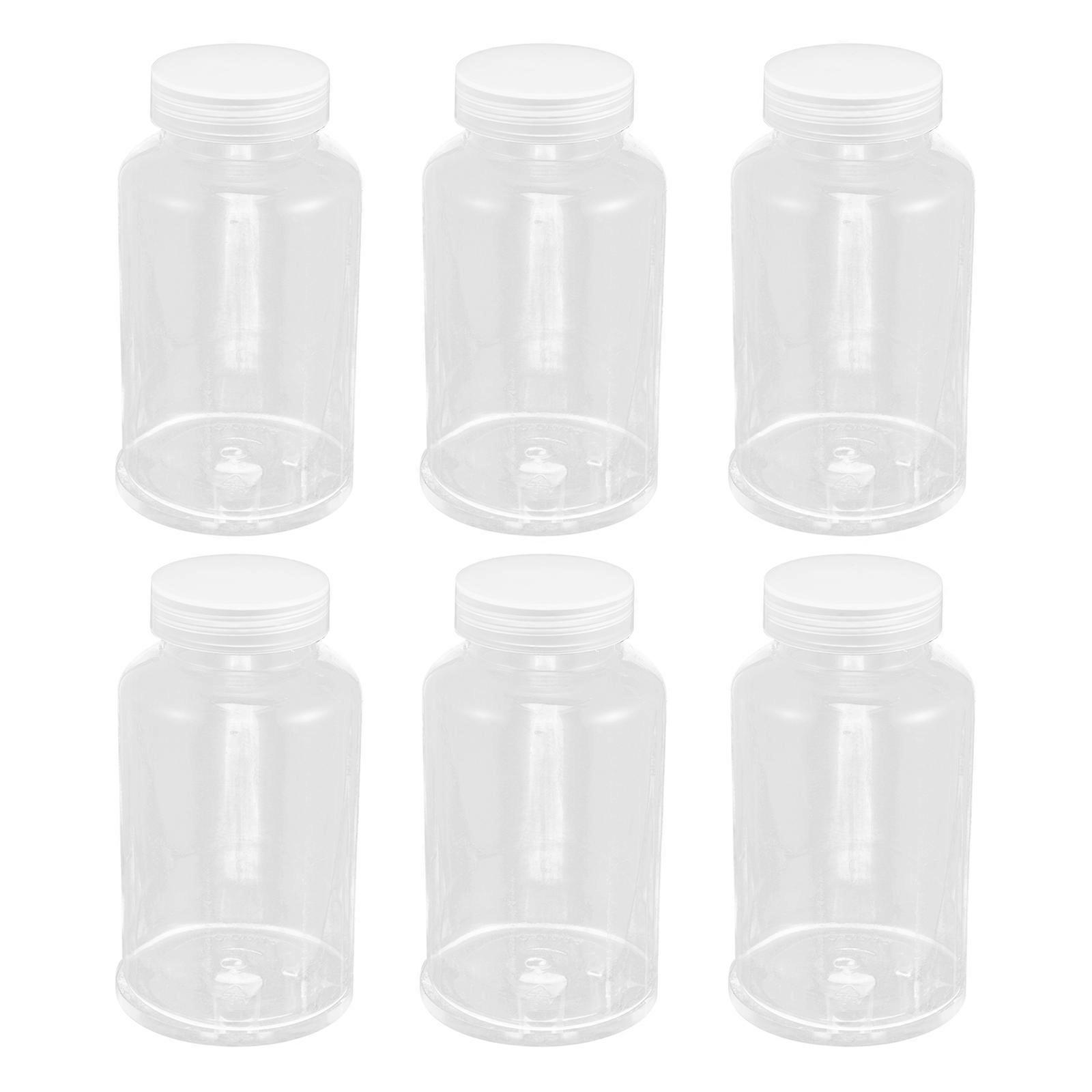 Plastic Sub-Packing Bottles with Lids for Storage 6Pcs Transparent Bottles