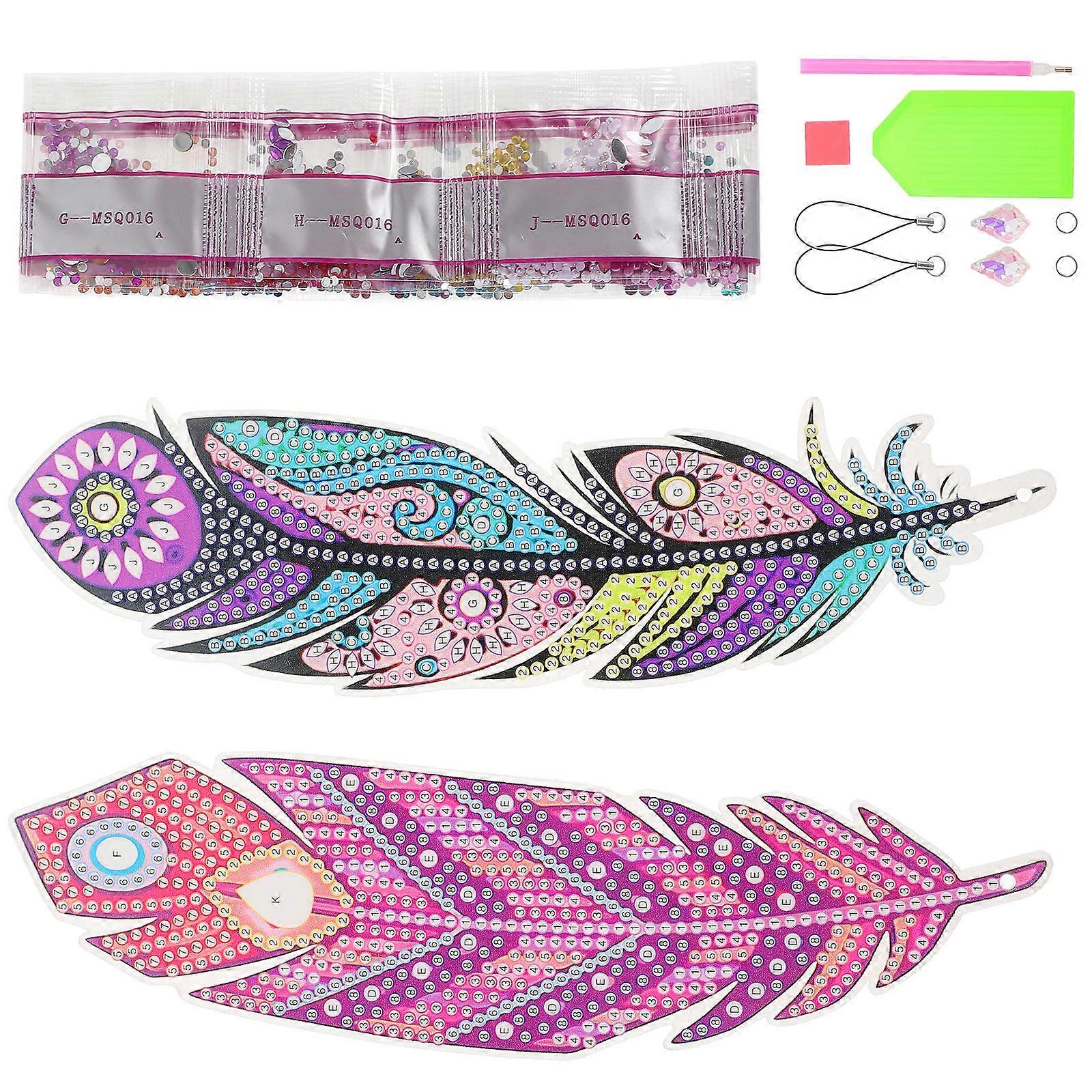 Acrylic DIY Page Marker Diamond Art Bookmarks for Reading Use 4Sets