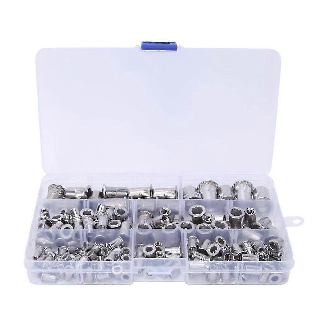 165 Pcs M3 M5 M6 M8 M10 Rivet Nuts Flat Threaded Insert Nut Rivet Cap Threaded Insert Nut Kit with