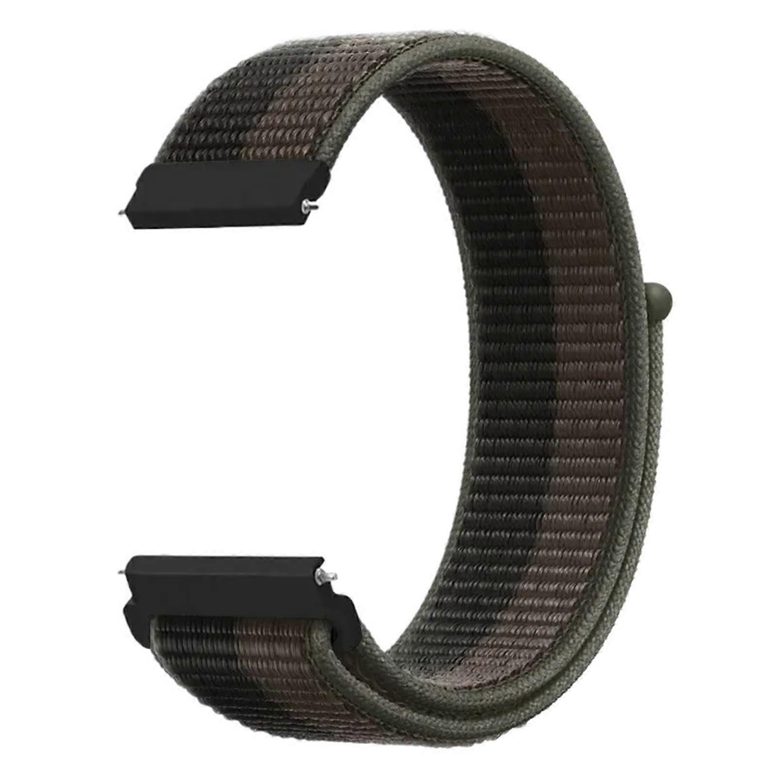 22mm Nylon Loop Strap Breathable Sport Black Grey HookLoop Closure for Galaxy Watch