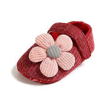 Pasgeboren babyschoentjes voor de lente en herfst, zacht, antislip, met bloemenprint, eerste stapjes, babyschoentjes