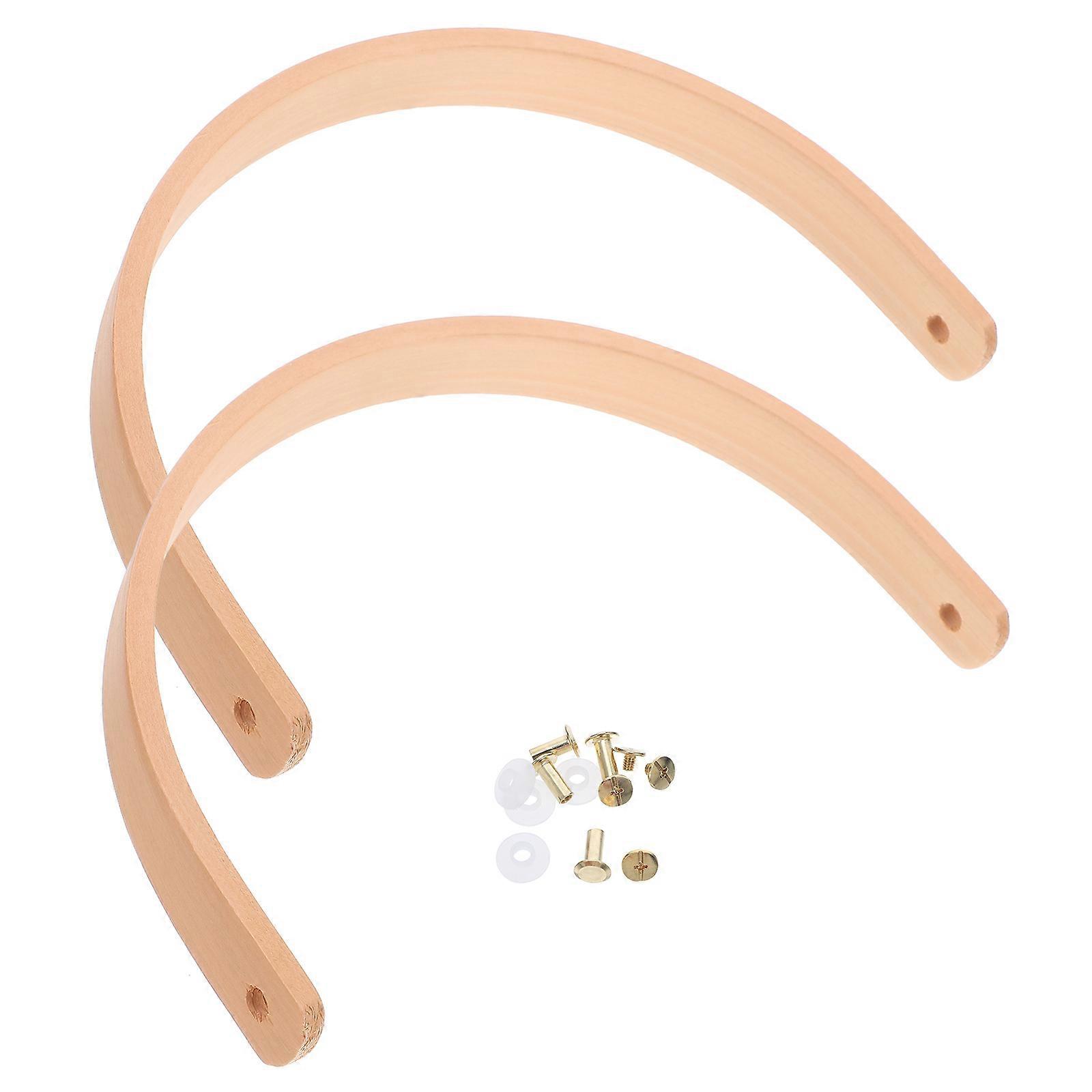 Solid Wood Serving Tray Handles Comfortable Grip Bucket Handles 2Pcs