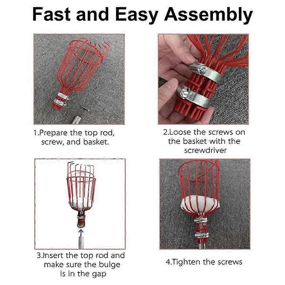 Adjustable Fruit Picker Tool with 1.6m Extendable Pole for Easy Harvesting