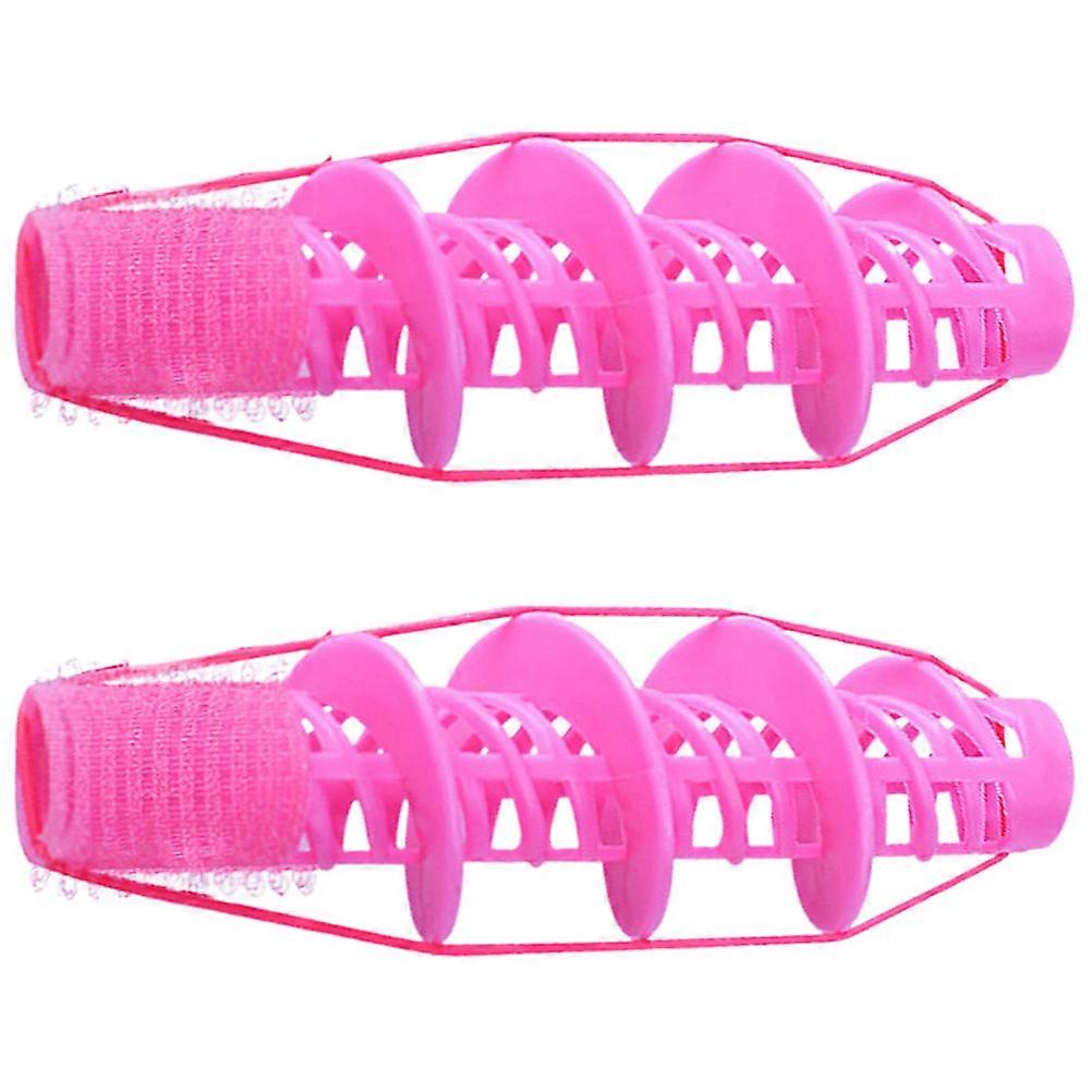 Flexibla locktångsrullar för hårstyling, 2 delar, rosa set