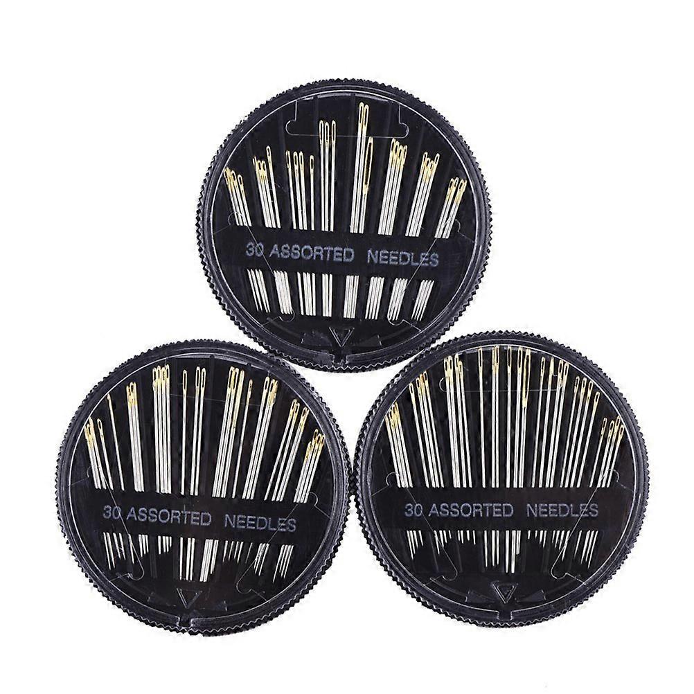 3 pack 30-Count Assorted Hand Sewing Needles Set