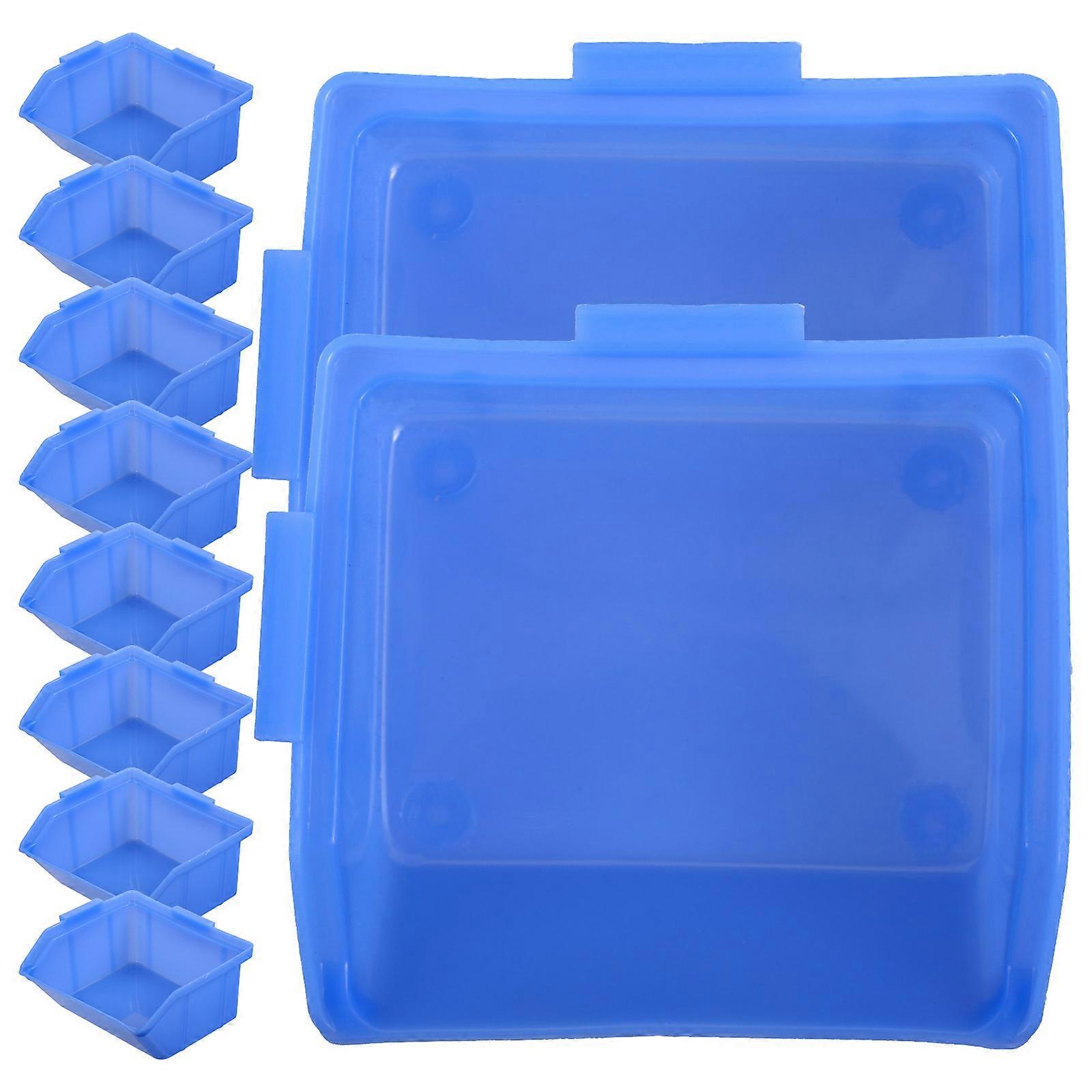Tool Storage Case Plastic Boxes for Storage Use 10Pcs Thickened Durable Blue Containers