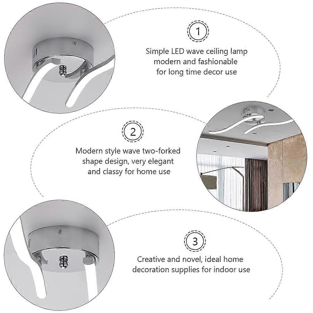 Wave Ceiling Lamp LED Two-Fork Abnormity Ceiling Light for 1Pcs