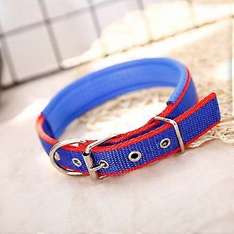 jianc-Dog collar, non-restrictive, suitable for small, medium, and large dogs, size S [1.5*45]. Only one blue/red collar available; will be shipped ra
