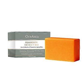 Persimmon Extract Deodorizing Soap Bar, 100g Moisturizing Body Cleanser with Shea Butter, Odor-Neutralizing & Refreshing for Women & Men