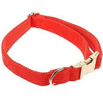 Pet Collar Cloth Dog Collar Adjustable Metal Buckle Durable Red Design