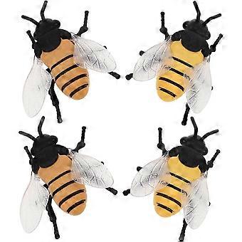 4pcs Realistic Mechanical Bee with Lifelike Simulation and Dancing Function for Adults Portable Decorative Animal Figurines for Party Favors Halloween