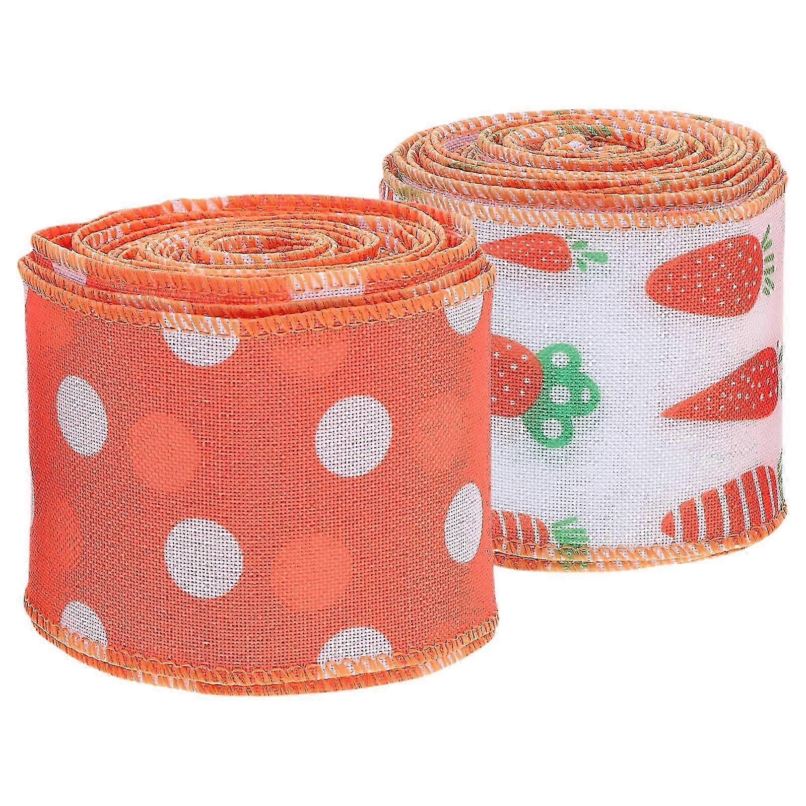 Easter Wrap Ribbon | 2 Rolls | Assorted Color Polyester for Gift Wrapping