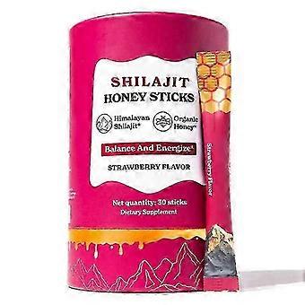 Strawberry Flavor Shi1ajit Honey Sticks, 30PCS, Fitness Nutrition Supplement Tub