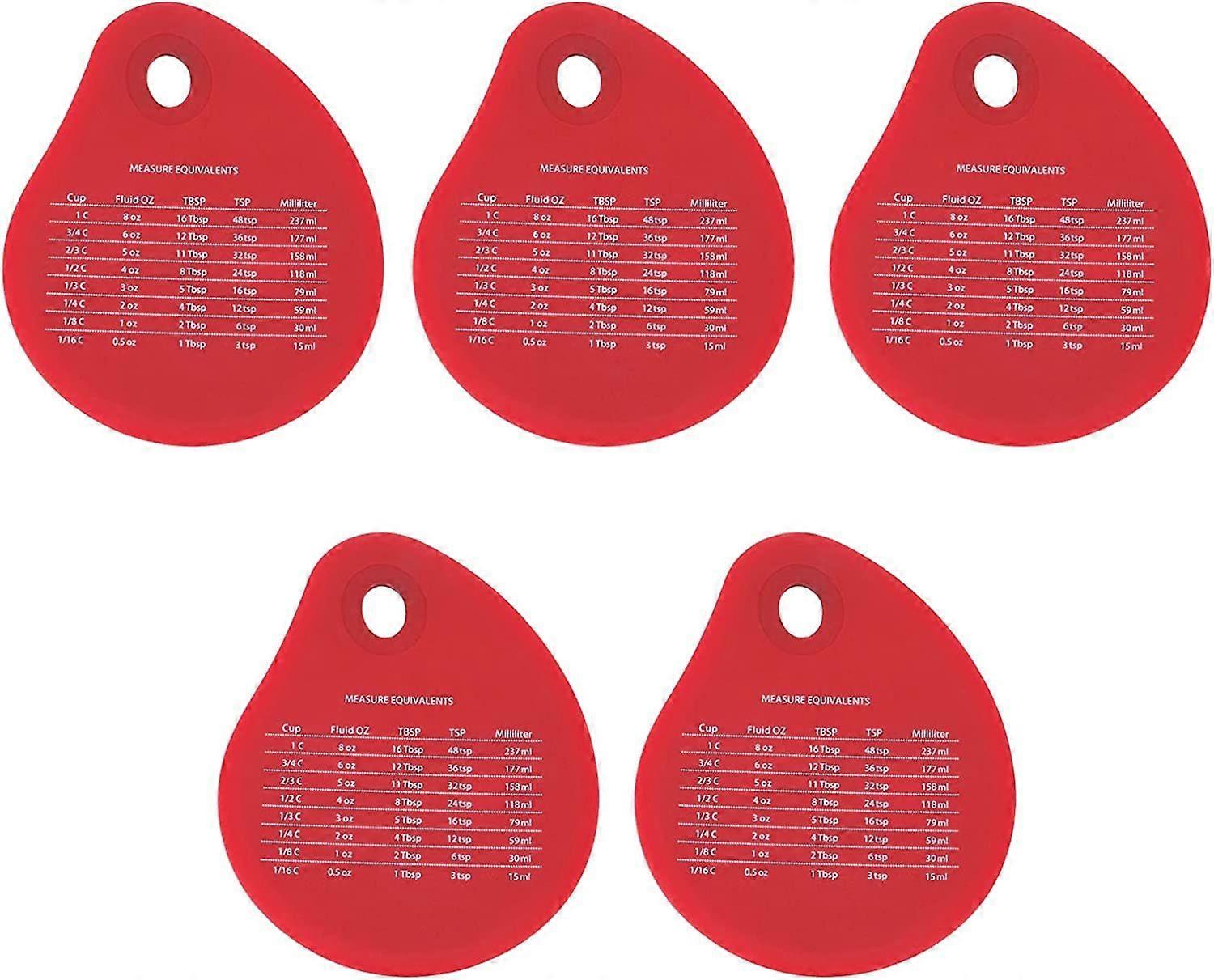5pcs Silicone Bench Scraper Multifunctional Cake Scraper Integrated Nonstick,Red