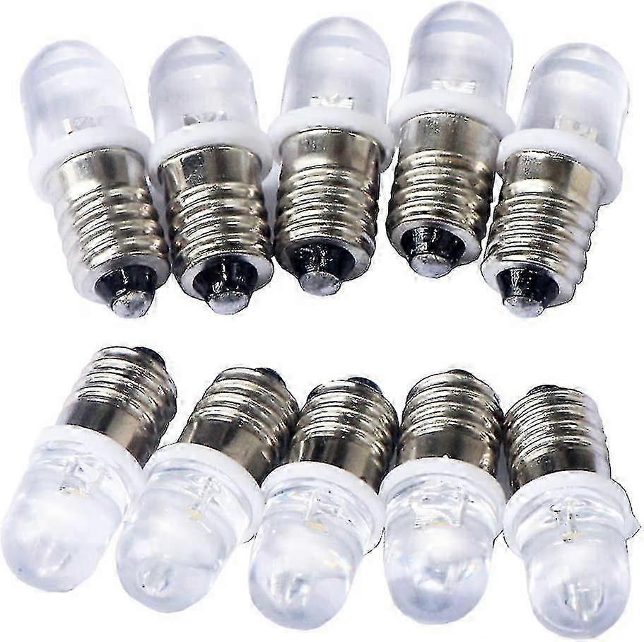 10pcs E10 3v Led Bulb White6000k