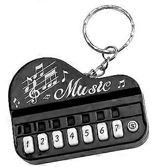 Black Electronic Piano Keychain for Decoration Portable Keyboard
