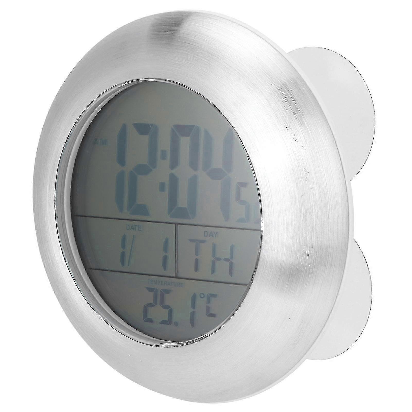 Shower Wall Clock Portable Waterproof Digital Clock With Temperature Calendar Display