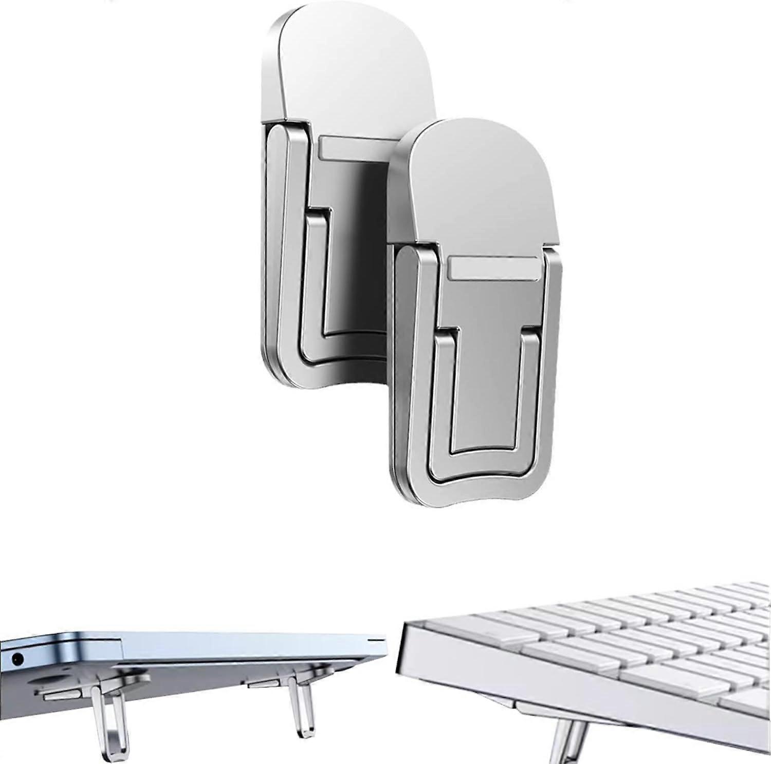 Keyboard Riser, 2PCS Self-Adhesive Adjustable Laptop Stand Foldable Invisible Computer Keyboard Stand Tilted Mini Laptop Riser