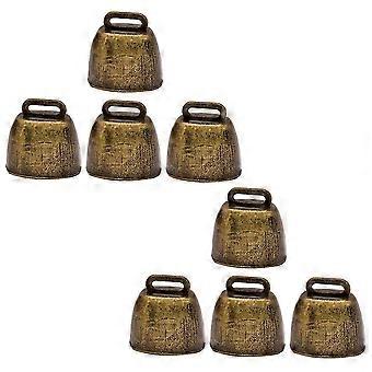 8pcs Vintage Metal Cowbells with Clear Loud Sound for Livestock, Pets, and DIY Projects