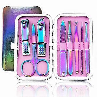 8-Piece Stainless Steel Manicure and Pedicure Kit with Nail Clippers