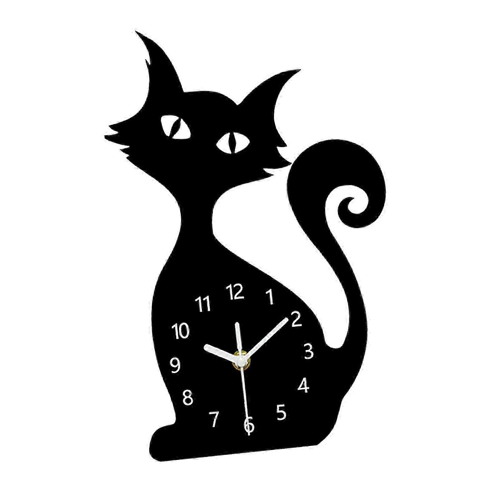 Creative Cat Wall Clock Decorative Home Ornament Unique Gift
