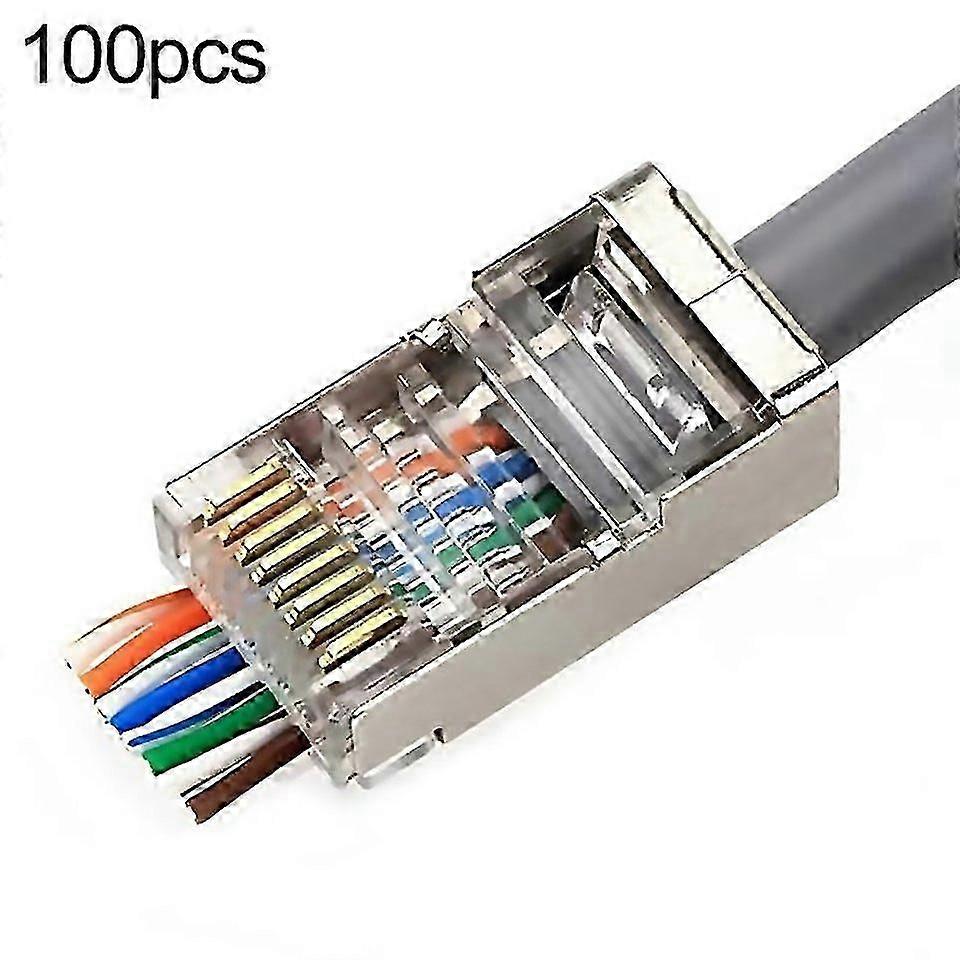 Cat5e Shielded Pass Through RJ45 Modular Connectors 100pcs