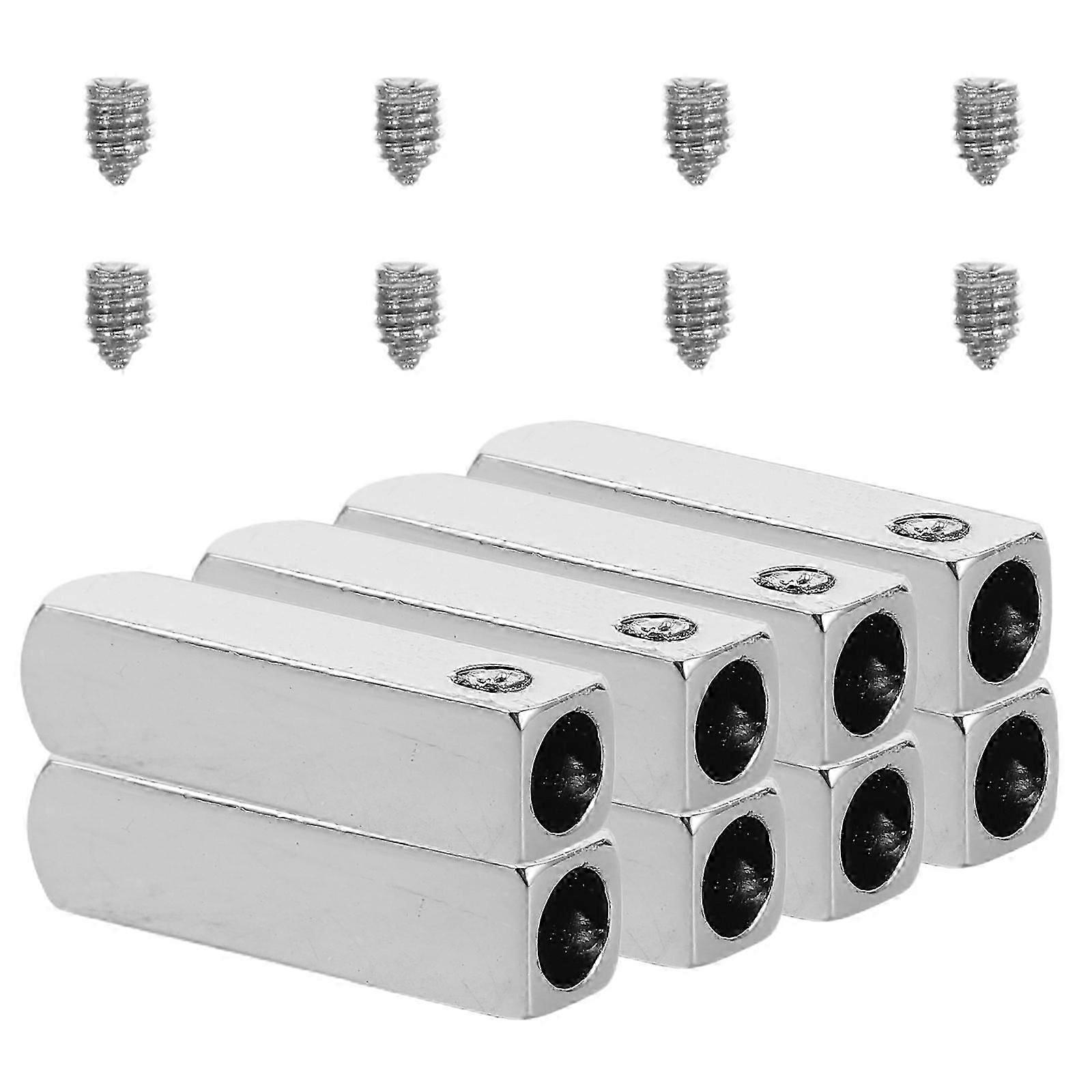 8Pcs Metal Shoelace End Caps Silver Tips Compatible with Shoe Strings Craft