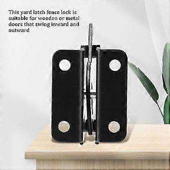 2PCS Self Locking Gate Latch Automatic Heavy compatible withce Lever Fence Gate Lock compatible with Wood Fence Gate Door Latches Steel Black