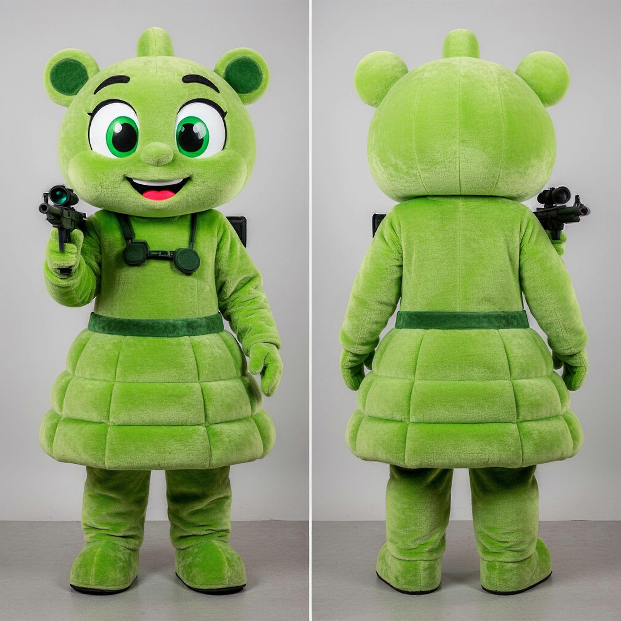 MASTICOT Lime Green Broad Shouldered Sniper Mascot
