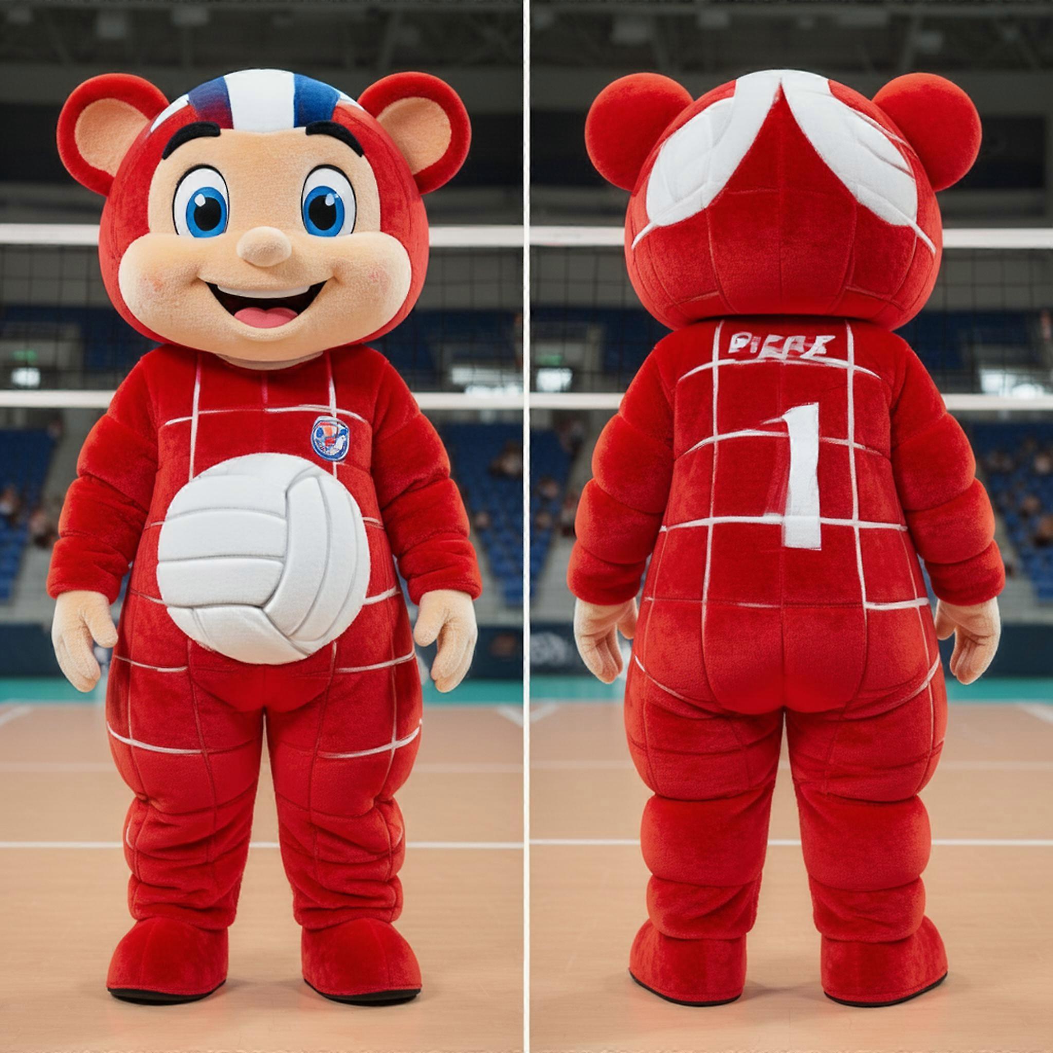 MASTICOT Velvety Red Volleyball Net Mascot