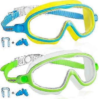 Occhialini da nuoto per bambini Confezione da 2 occhialini da nuoto ad ampia visuale con protezione UV antiappannamento per età 3-14
