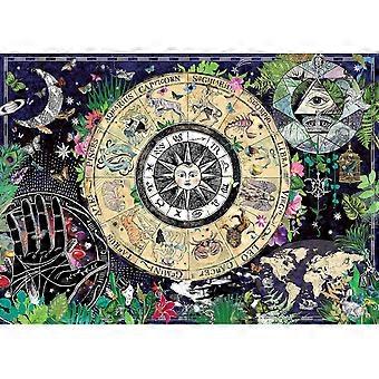 Puzzle „Napisane w gwiazdach” okrągłe, astrologiczne, nocne niebo, gwiazdy VV761