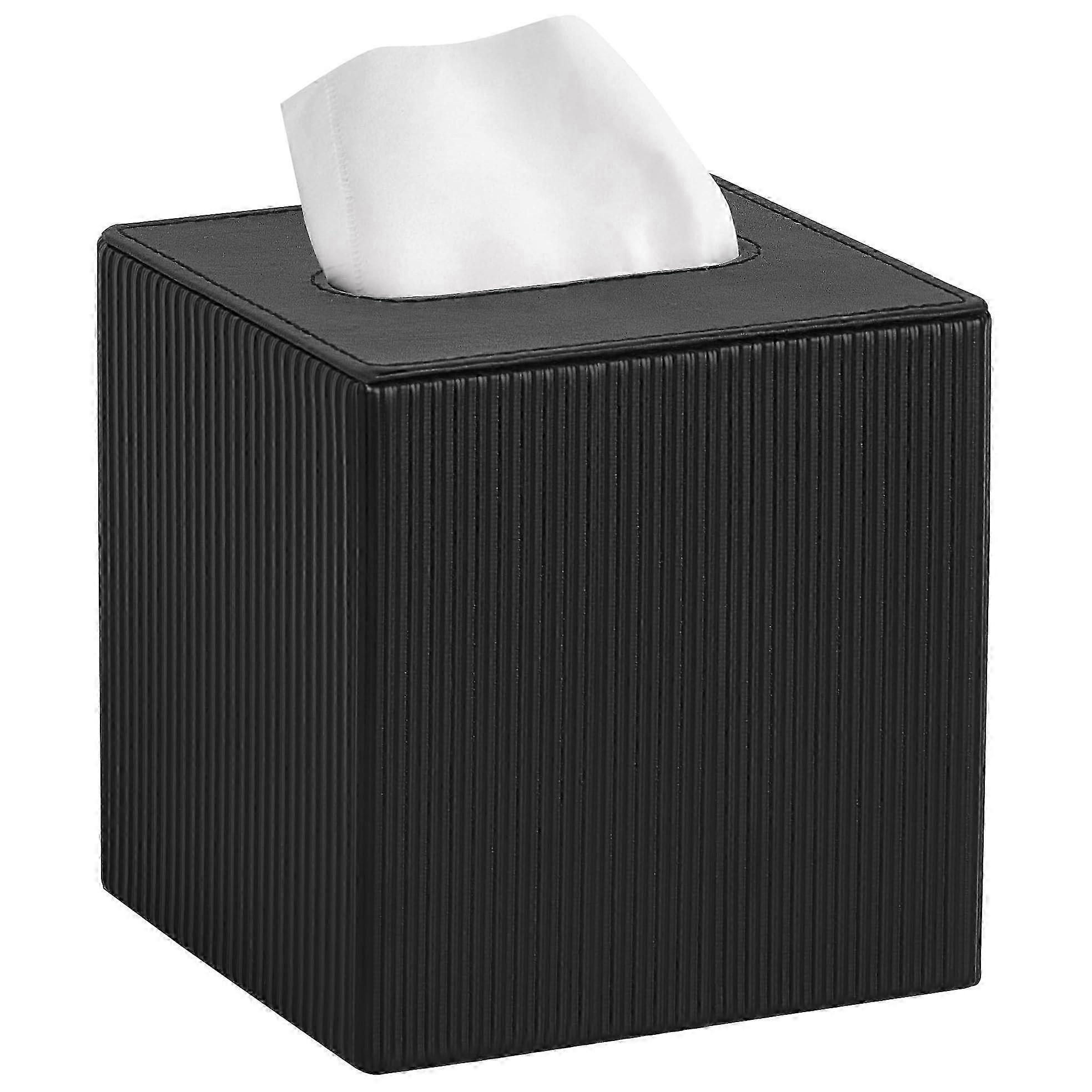 Square PU Leather Tissue Holder