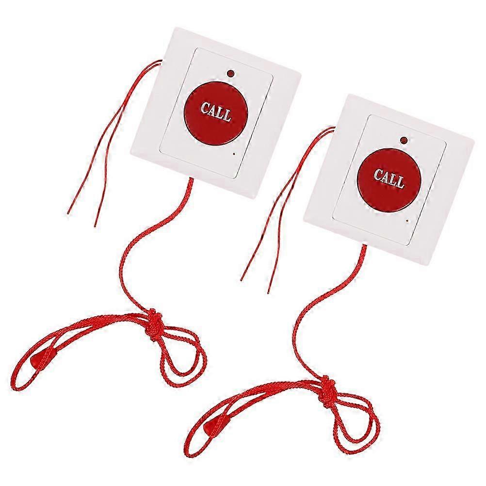 Senior Call Help Button Wall Mounted Emergency Assistance Compatible withElderly and Patient Plastic White with Pull Cord 2Pack