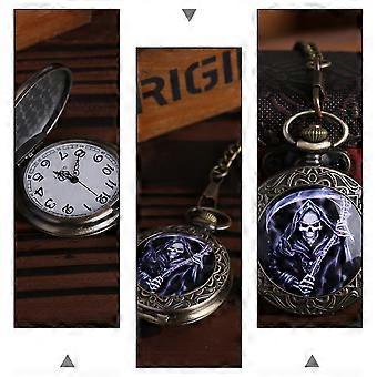 Retro Bronze Pocket Watch Vintage Design with Chain for Decoration
