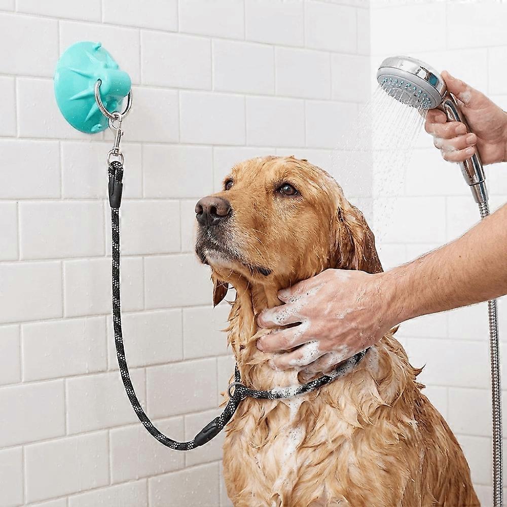 Suction Cup Dog Bathing Tether Adjustable Pet Shower Collar Comfortable Bath Fixer