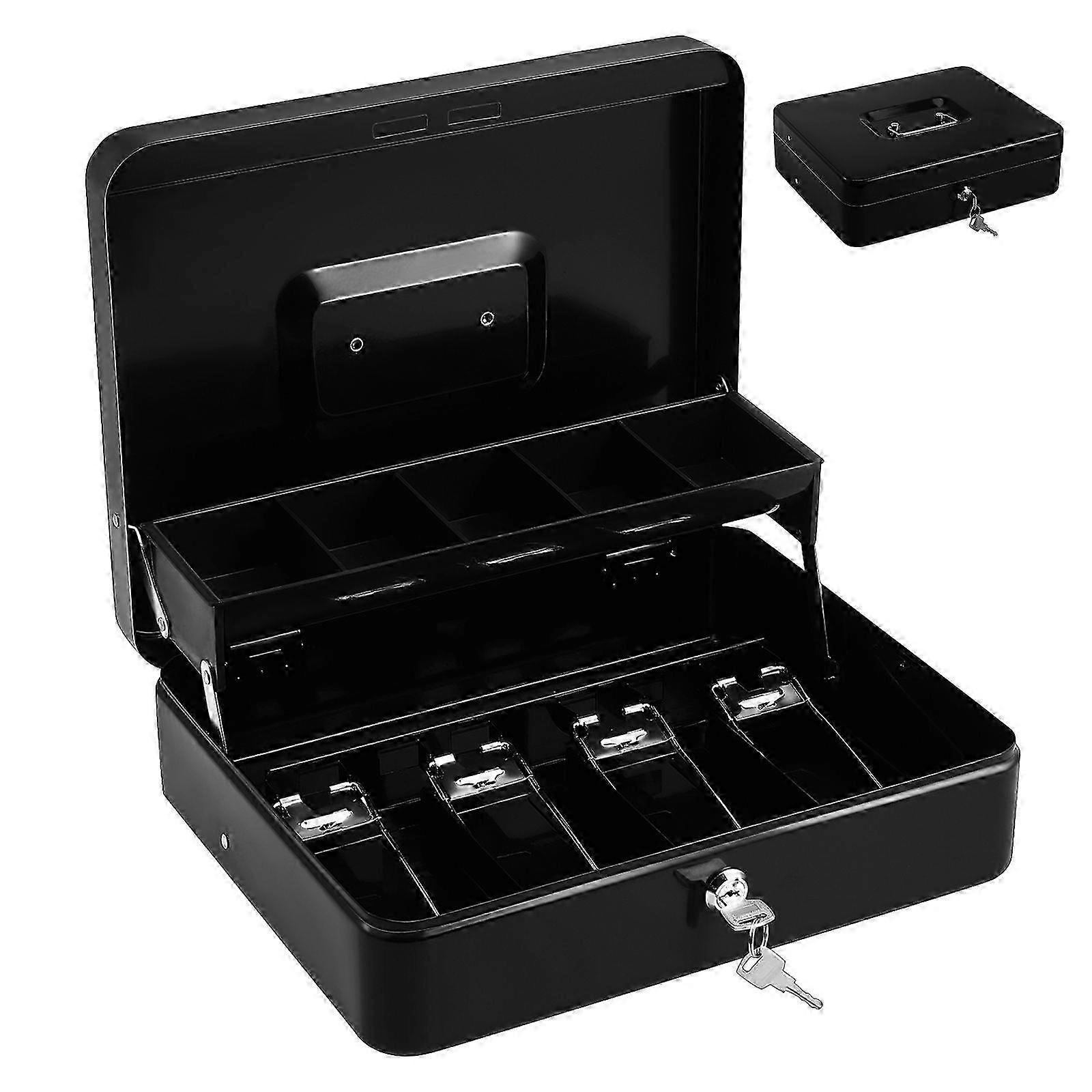 Sturdy Locking Cash Box With Built-In Trays