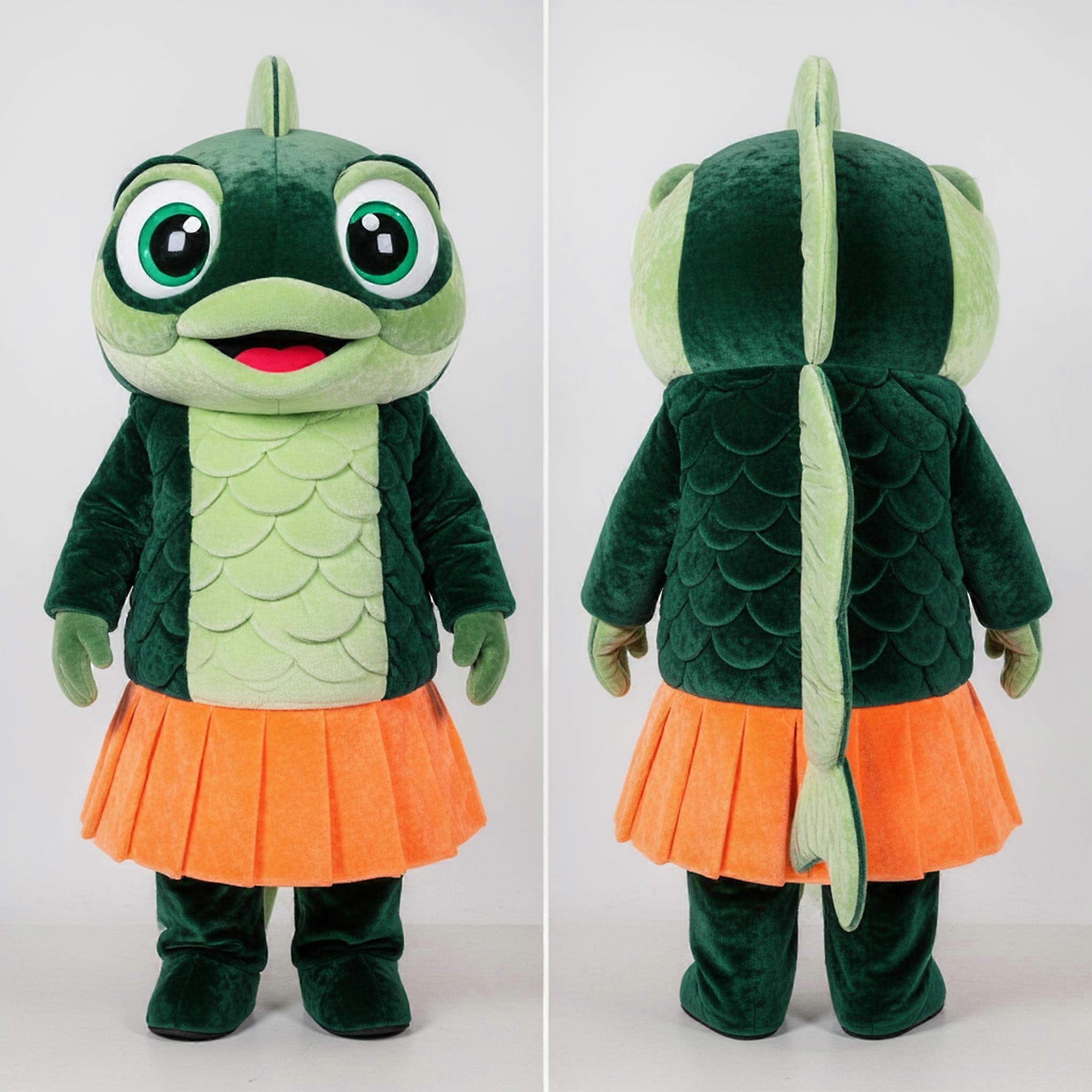 MASTICOT Forest Green Pleated Fish Tacos Mascot