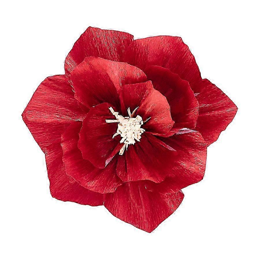 Lifelike Deep Red Paper Blooms