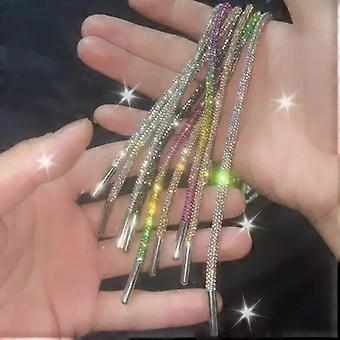 1Pcs Rainbow Diamond Shoelaces Luxury Rhinestone Shoe Laces Sneakers Laces Shoes Round Shoelace 100/120/140/160CM DIY Strings